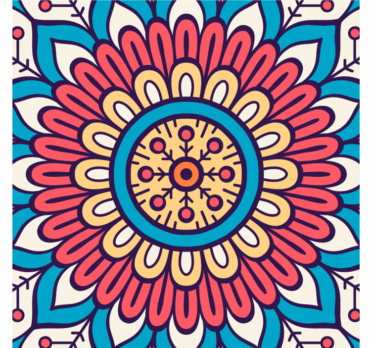 Coasters with circular floral design - TenStickers