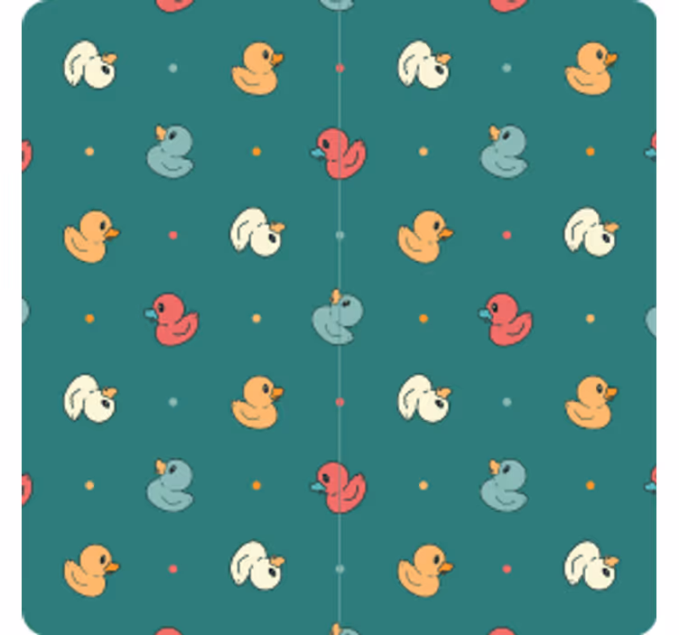 Multicolor rubber duckies modern coaster - TenStickers