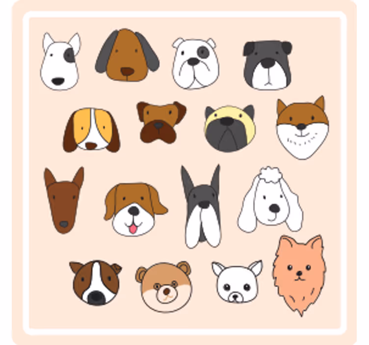 Geek coasters with adorable animal faces - TenStickers