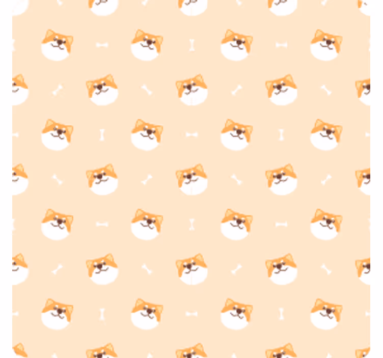 Modern coaster cheerful dog faces design - TenStickers