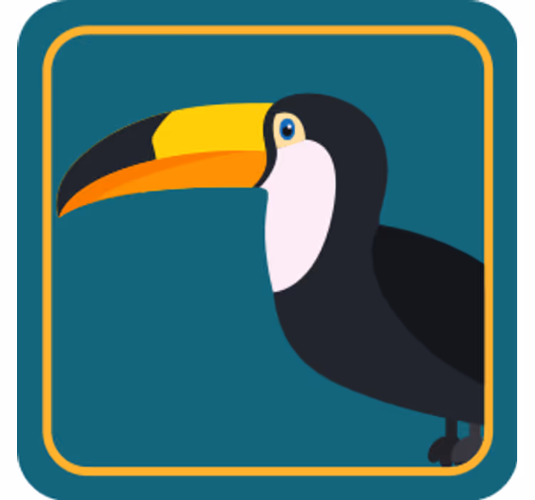 Vintage coasters tropical toucan illustration - TenStickers