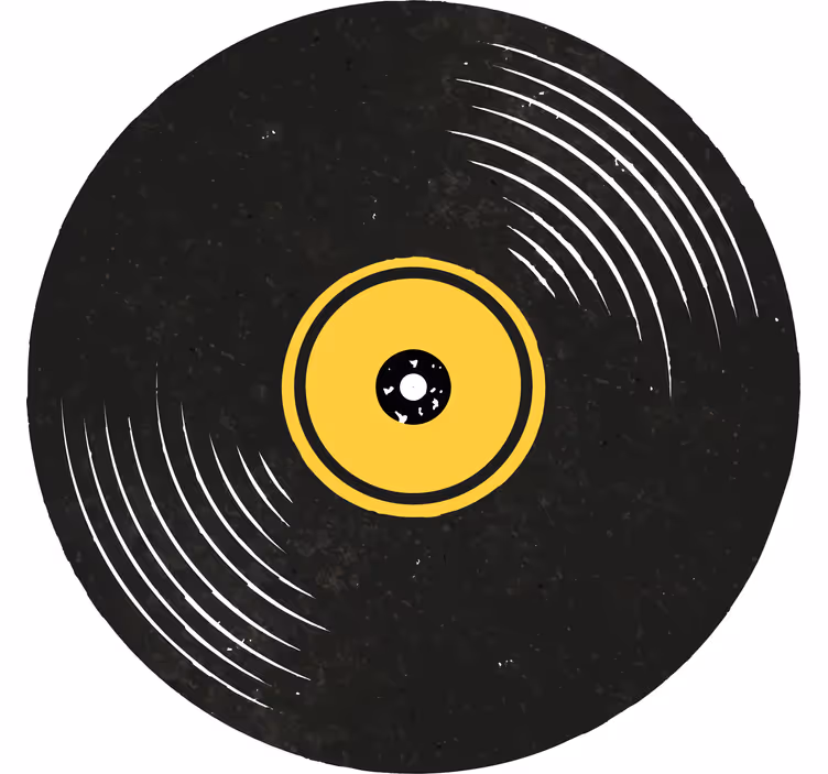 Vinyl records vintage coaster - TenStickers