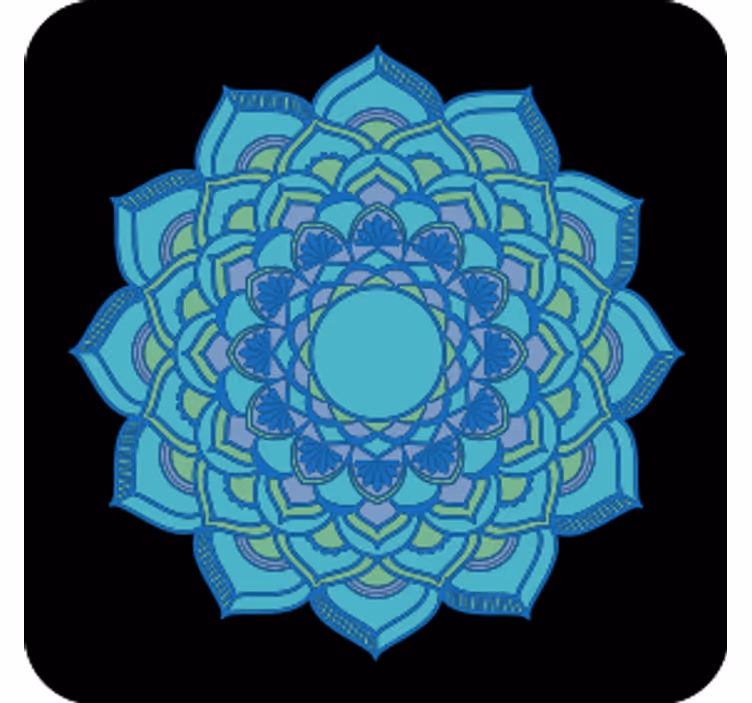 Intricate blue floral coasters - TenStickers