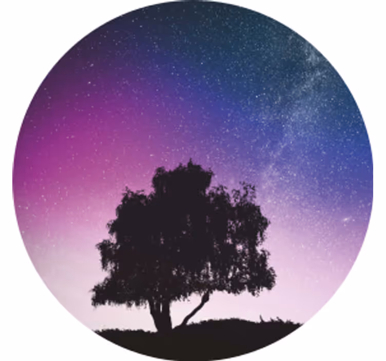 Modern coaster starry night tree design - TenStickers