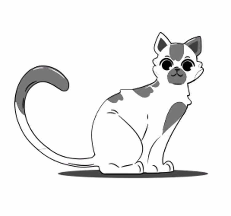 Modern coaster cute cat figurine - TenStickers