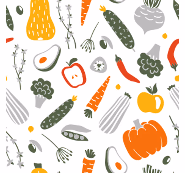 Modern coaster with colorful vegetable design - TenStickers