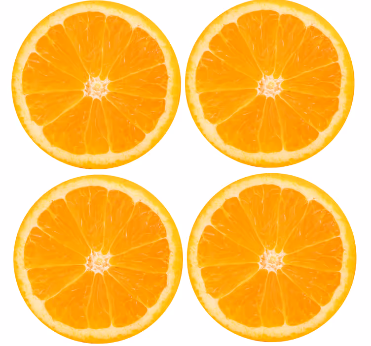 Modern coaster citrus fruit slice design - TenStickers