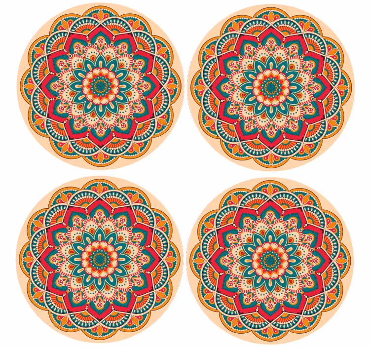 Modern coaster with mandala patterned design - TenStickers