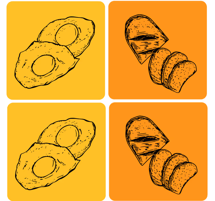 Modern coaster sliced avocado and bread - TenStickers