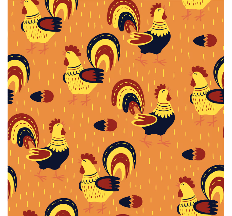 Geek coasters colorful rooster pattern - TenStickers