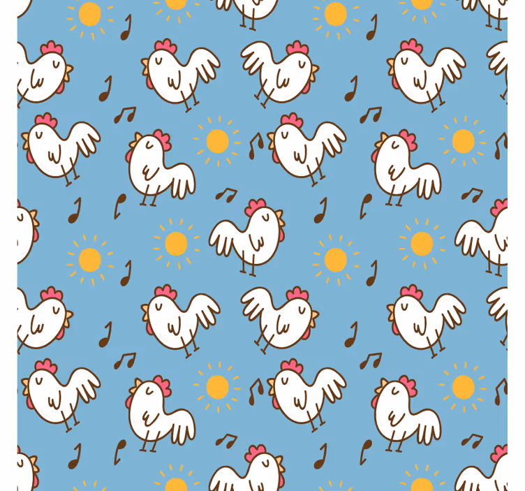 Modern coaster cheerful chickens and sun - TenStickers