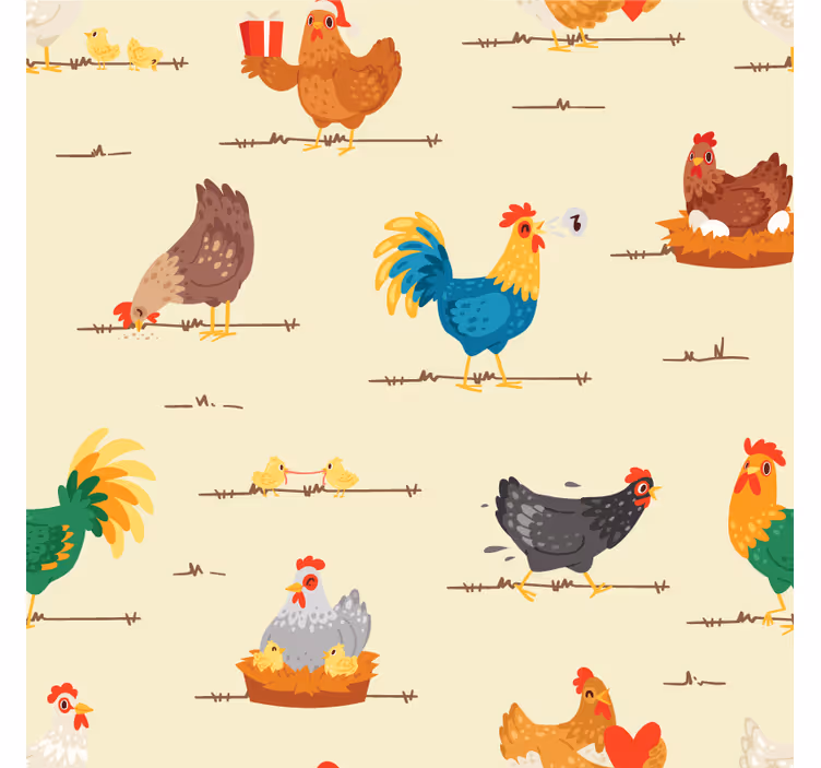 Modern coaster colorful farm animals design - TenStickers