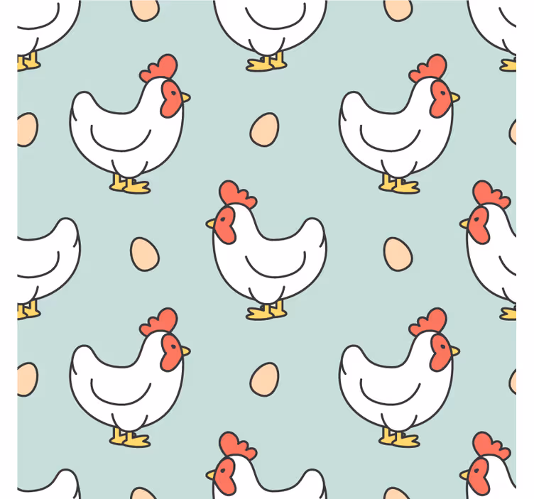 Modern coaster with chickens and eggs design - TenStickers