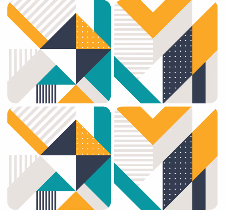 Modern coaster with geometric color block design - TenStickers