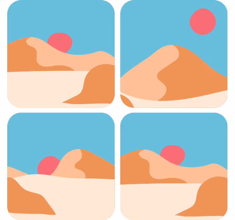 Modern coaster stylized desert landscape design - TenStickers