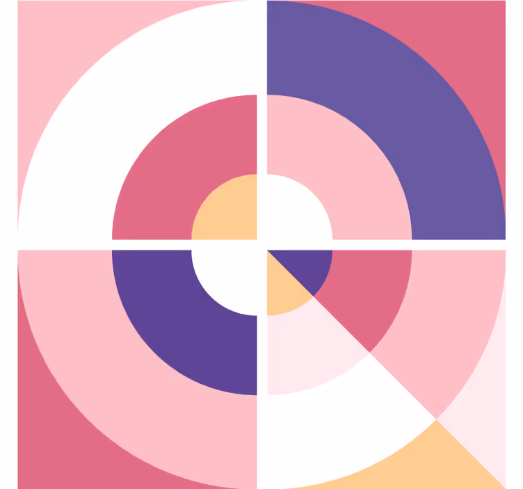 Modern coaster with vibrant geometric shapes - TenStickers