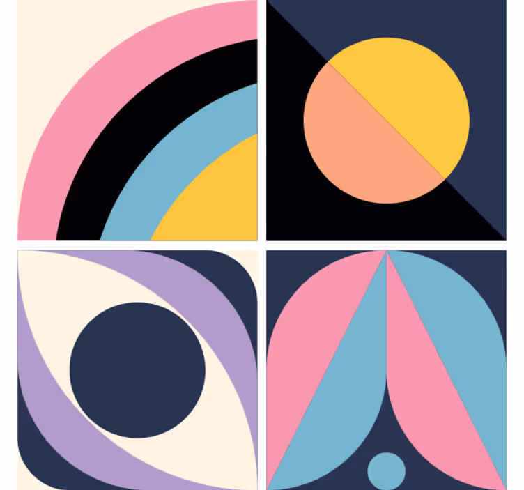 Modern coaster in geometric color blocks - TenStickers
