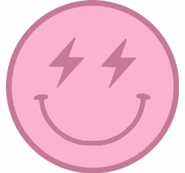 Geek coasters playful pink smiley design - TenStickers