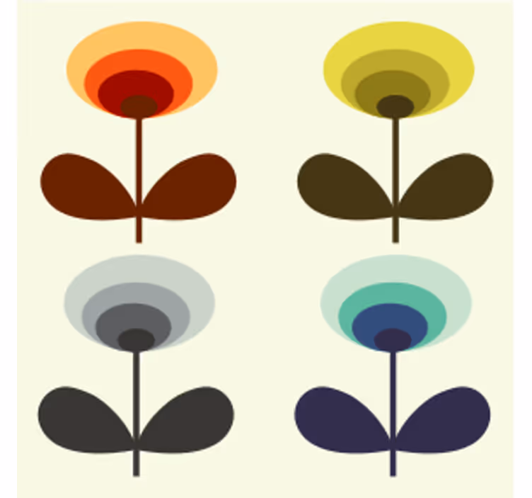 Coasters in layered floral shapes - TenStickers