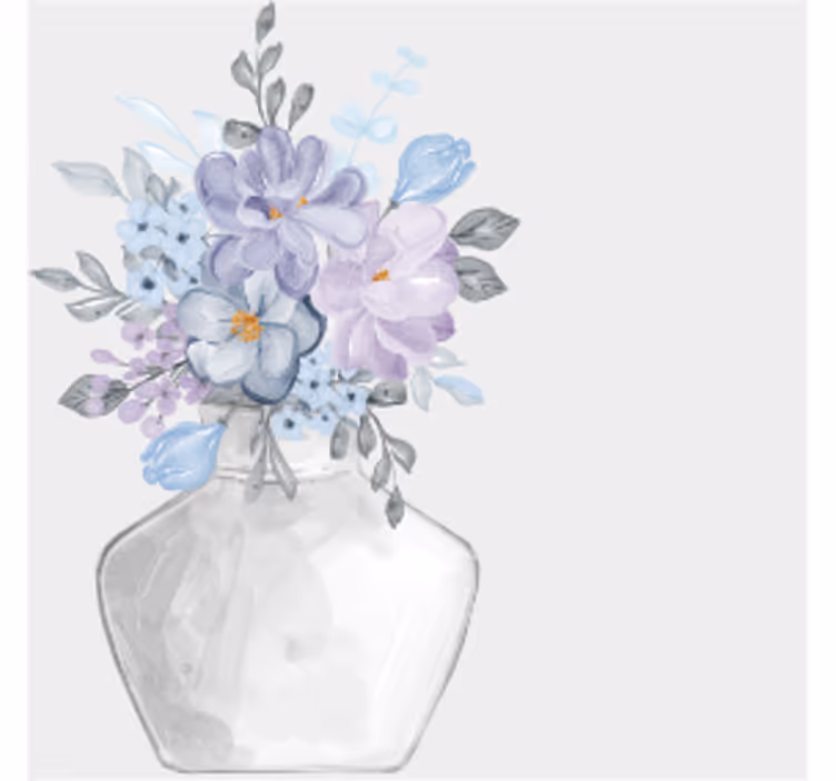 Modern coaster floral arrangement in vase - TenStickers