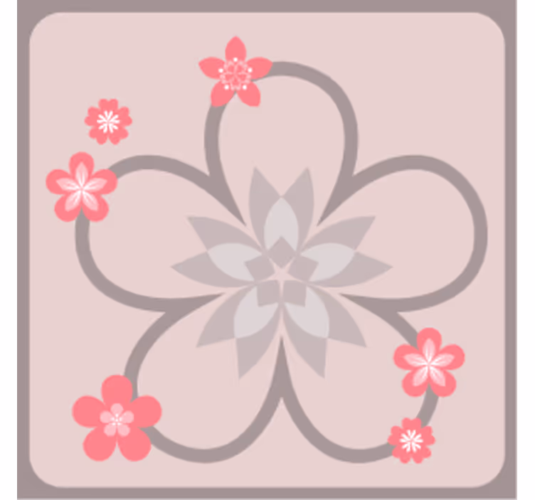 Modern coaster with elegant floral design - TenStickers