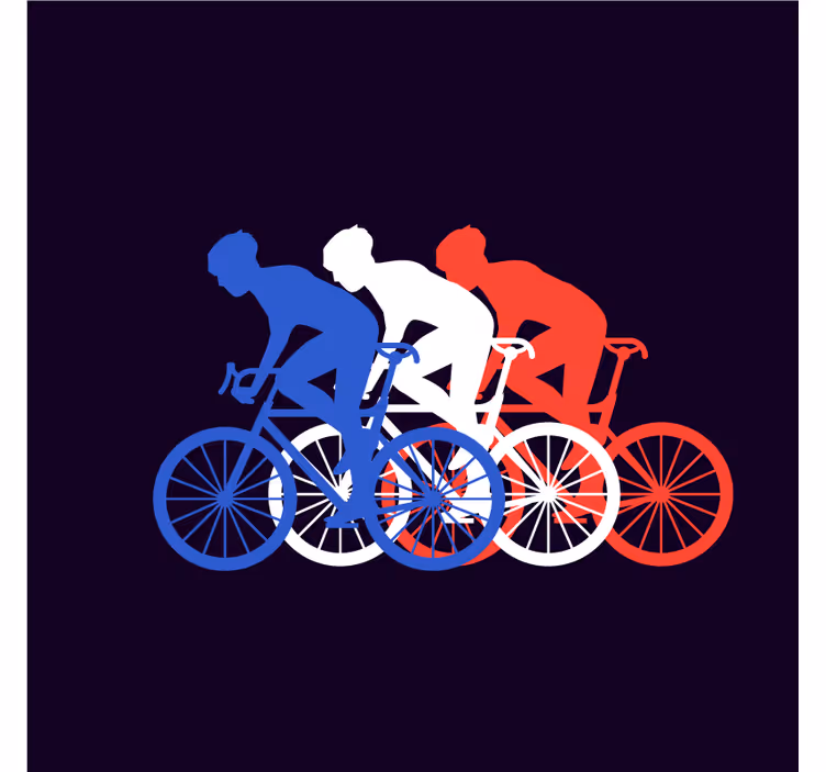 Modern coaster bicyclists in motion - TenStickers