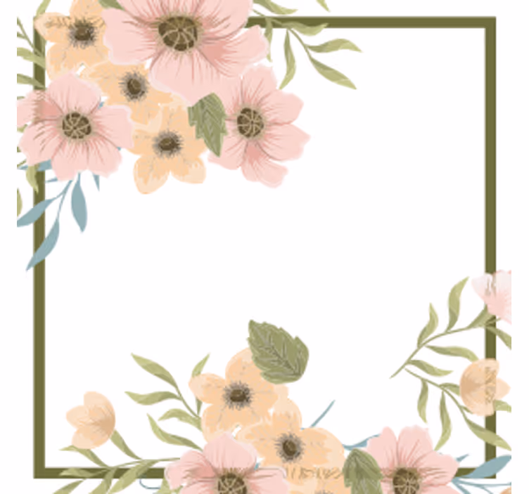 Modern coaster with floral border design - TenStickers