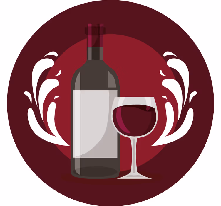 Beer mats wine bottle and glass - TenStickers