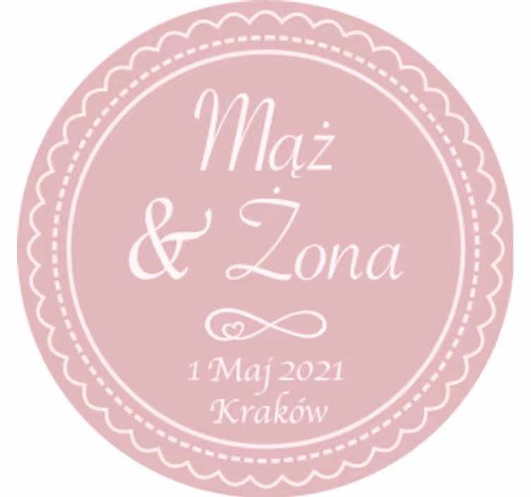 Circular with names date and place coaster - TenStickers