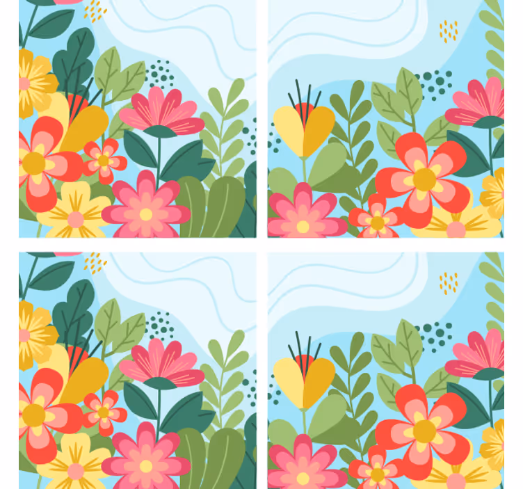 Modern coaster lively blossom design - TenStickers