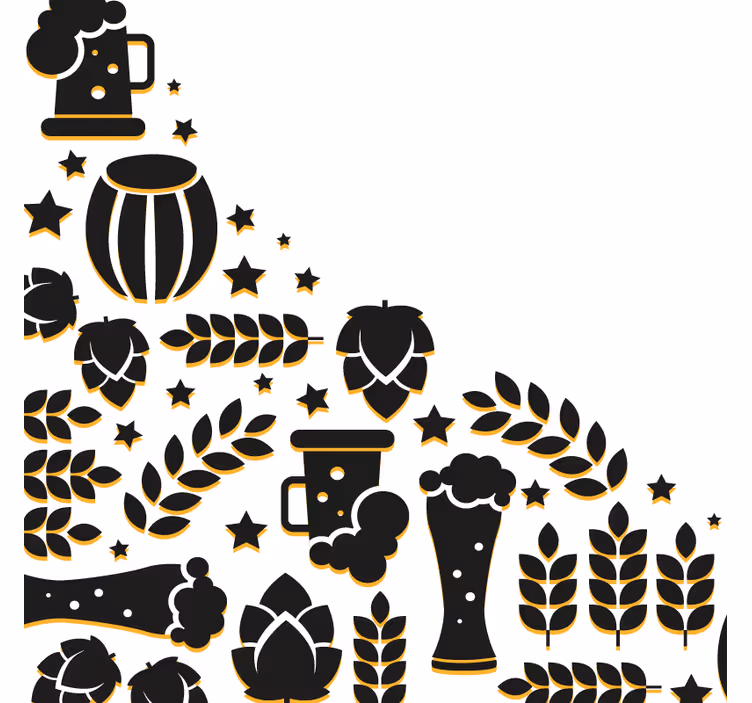 Beer mats beer elements composition - TenStickers