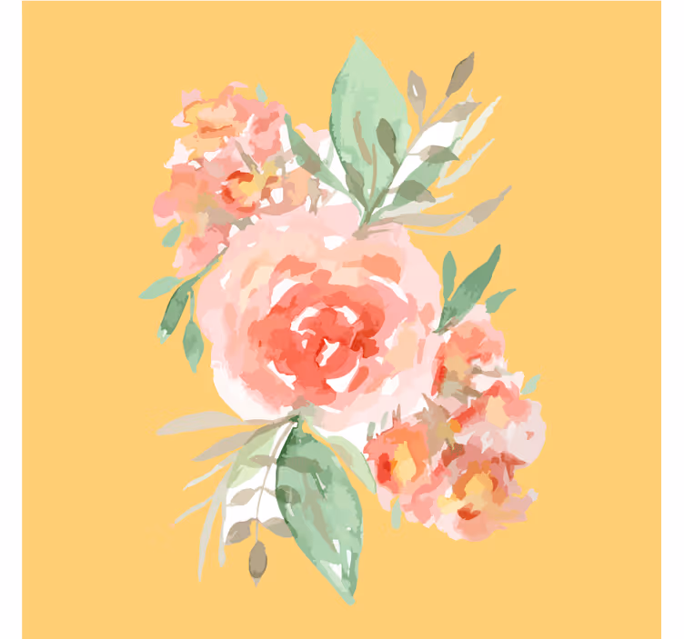 Modern coaster floral watercolor bouquet - TenStickers
