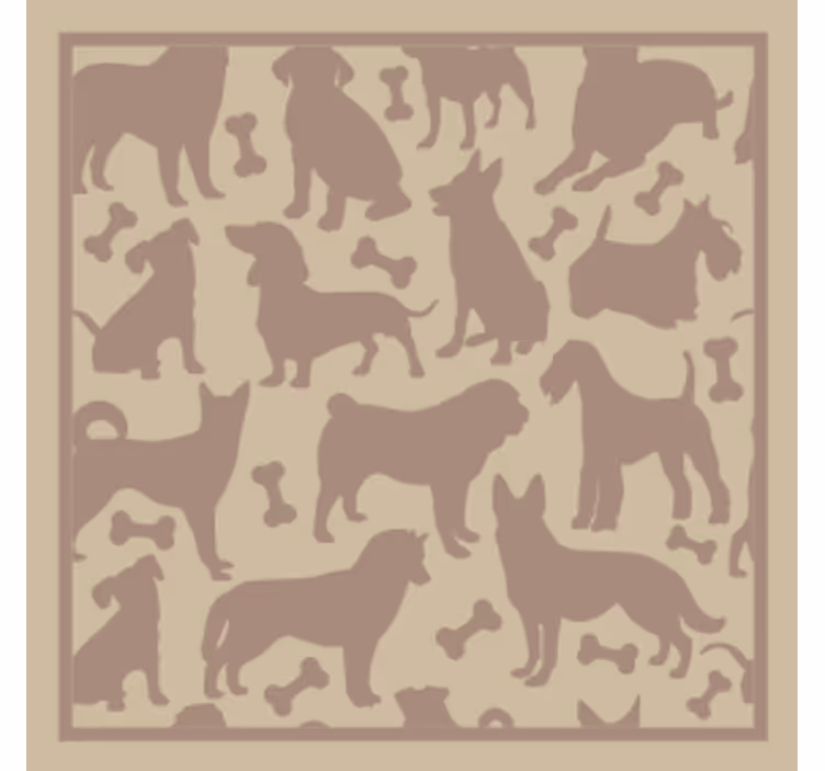 Modern coaster playful dog shapes - TenStickers