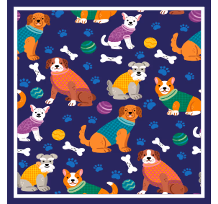 Personalisable coasters with vibrant dog designs - TenStickers
