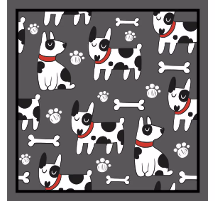 Modern coaster with playful dog design - TenStickers
