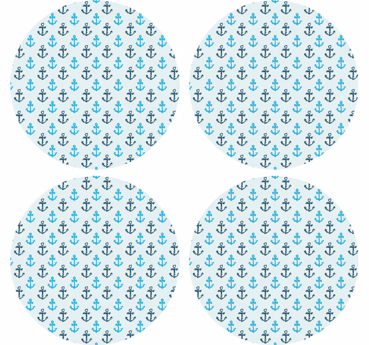 Coasters with anchor pattern design - TenStickers