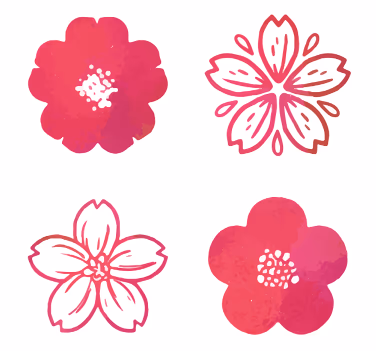 Modern coaster with pink floral design - TenStickers
