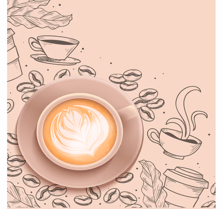 Modern coaster elegant coffee cup design - TenStickers