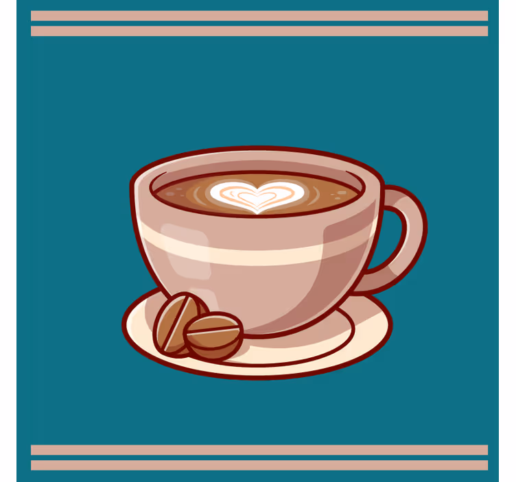 Modern coaster coffee mug with heart design - TenStickers