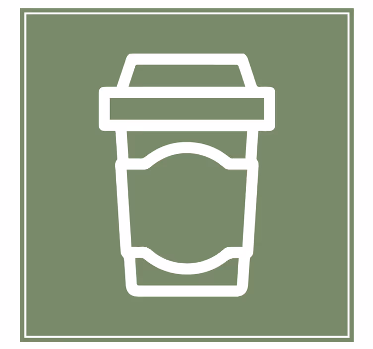 Modern coaster coffee cup design - TenStickers