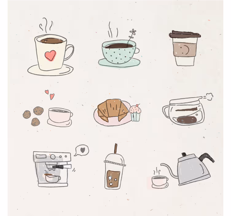 Modern coaster beverage illustration collage - TenStickers