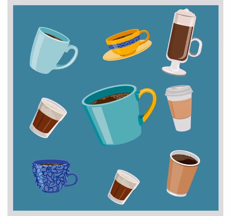 Modern coaster for assorted coffee mugs - TenStickers