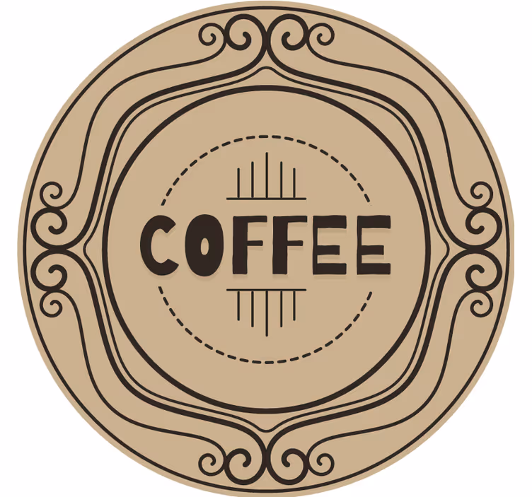 Personalised coasters elegant coffee circular emblem - TenStickers