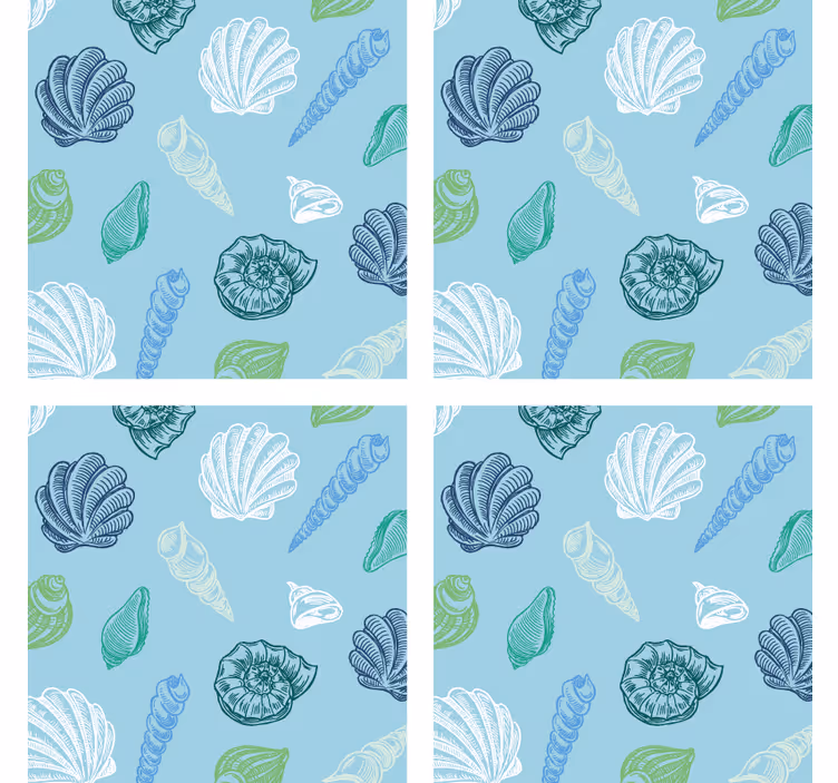 Coasters with seashell patterns motif - TenStickers