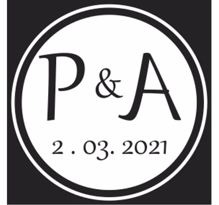 Personalised coasters with initials pairing - TenStickers