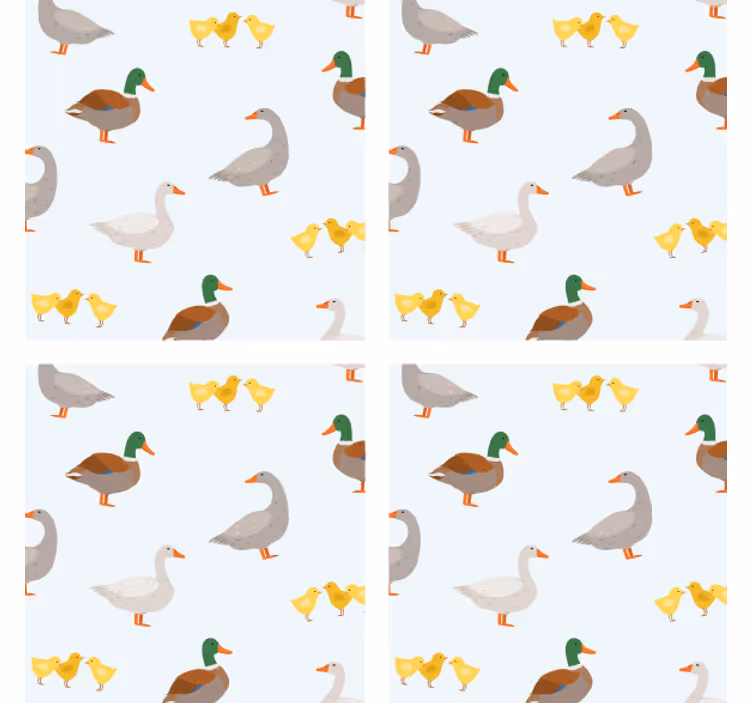 Personalisable coasters with playful duck designs - TenStickers