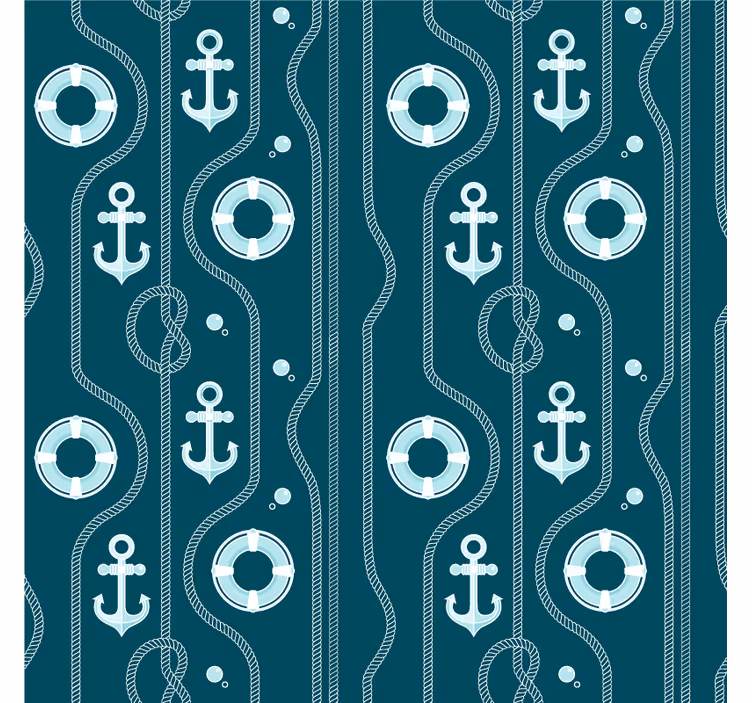 Beer mats with anchors and lifebuoys pattern - TenStickers