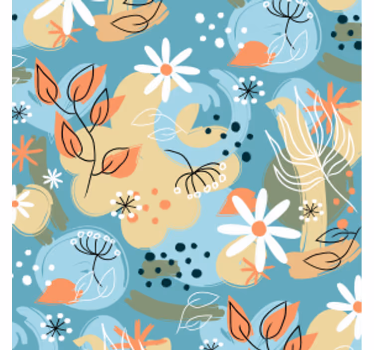 Modern coaster with floral pattern design - TenStickers