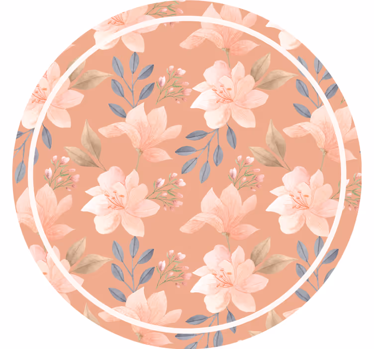 Modern coaster floral design with leaves - TenStickers
