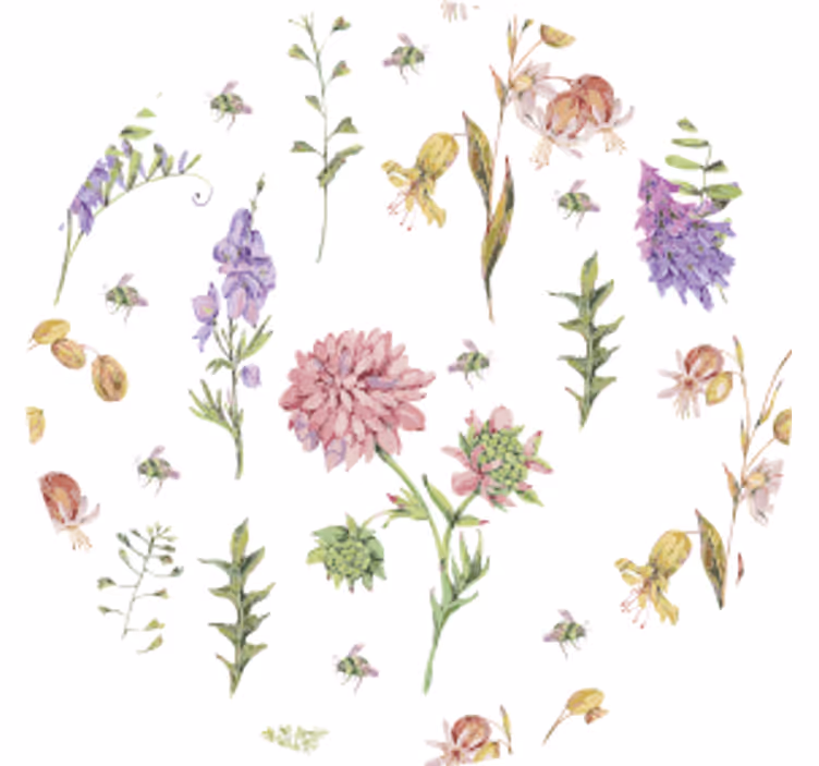 Floral patterned coasters - TenStickers